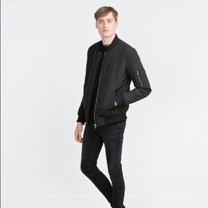 Zara men’s black bomber jacket